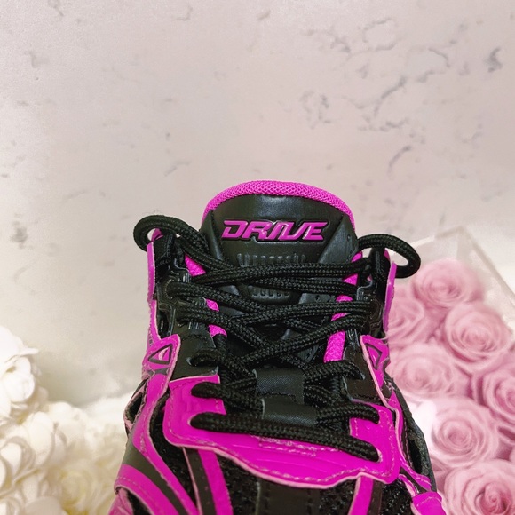 Authentic Balenciaga New Pink and Black Drive Sneakers - Picture 8 of 15